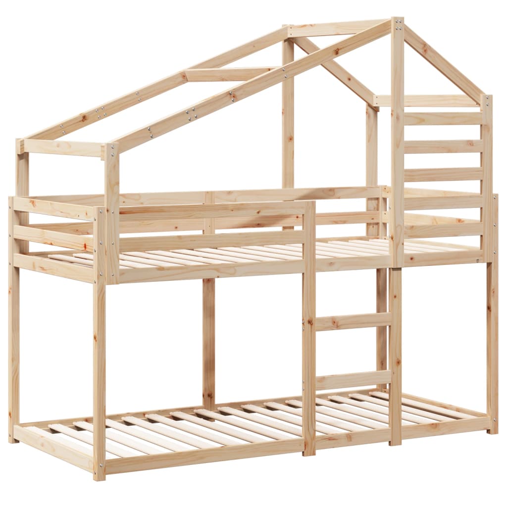 vidaXL Etagenbett mit Dach 80x200 cm Massivholz Kiefer
