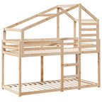 vidaXL Etagenbett mit Dach 80x200 cm Massivholz Kiefer