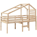 vidaXL Hochbett mit Dach 80x200 cm Massivholz Kiefer