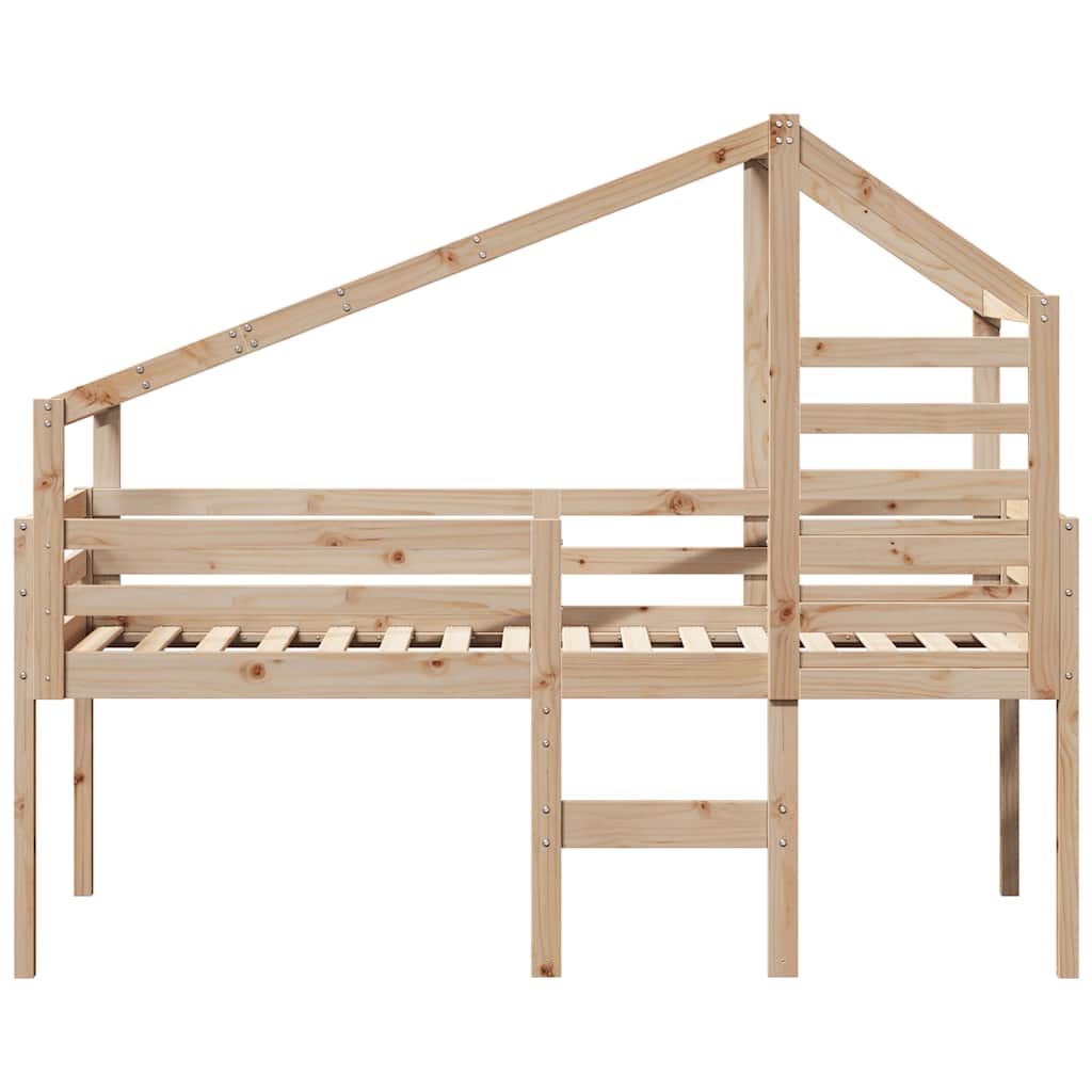 vidaXL Hochbett mit Dach 80x200 cm Massivholz Kiefer