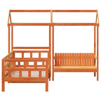 vidaXL Tagesbett Set mit Dach Wachsbraun 90x200 cm Massivholz Kiefer