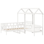 vidaXL Tagesbett Set mit Dach Weiß 80x200 cm Massivholz Kiefer
