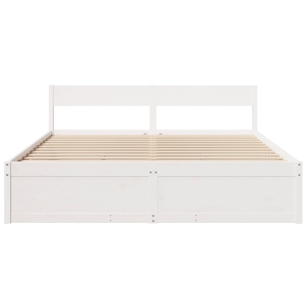 vidaXL Massivholzbett ohne Matratze Weiß 200x200 cm Kiefernholz