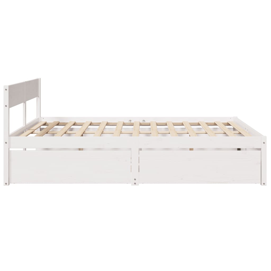 vidaXL Massivholzbett ohne Matratze Weiß 200x200 cm Kiefernholz