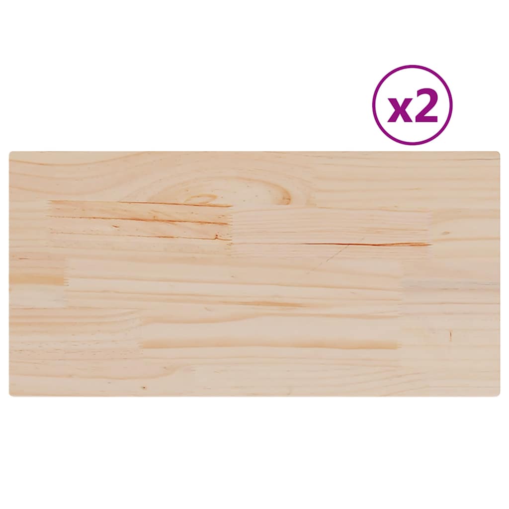 vidaXL Tischplatten 2 Stk. 60x30x1,7 cm Rechteckig Massivholz Kiefer