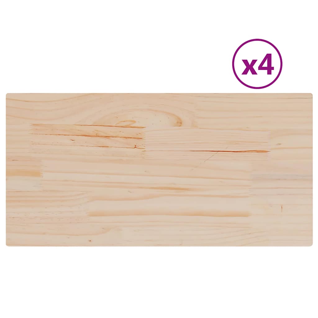 vidaXL Tischplatten 4 Stk. 90x45x1,7 cm Rechteckig Massivholz Kiefer