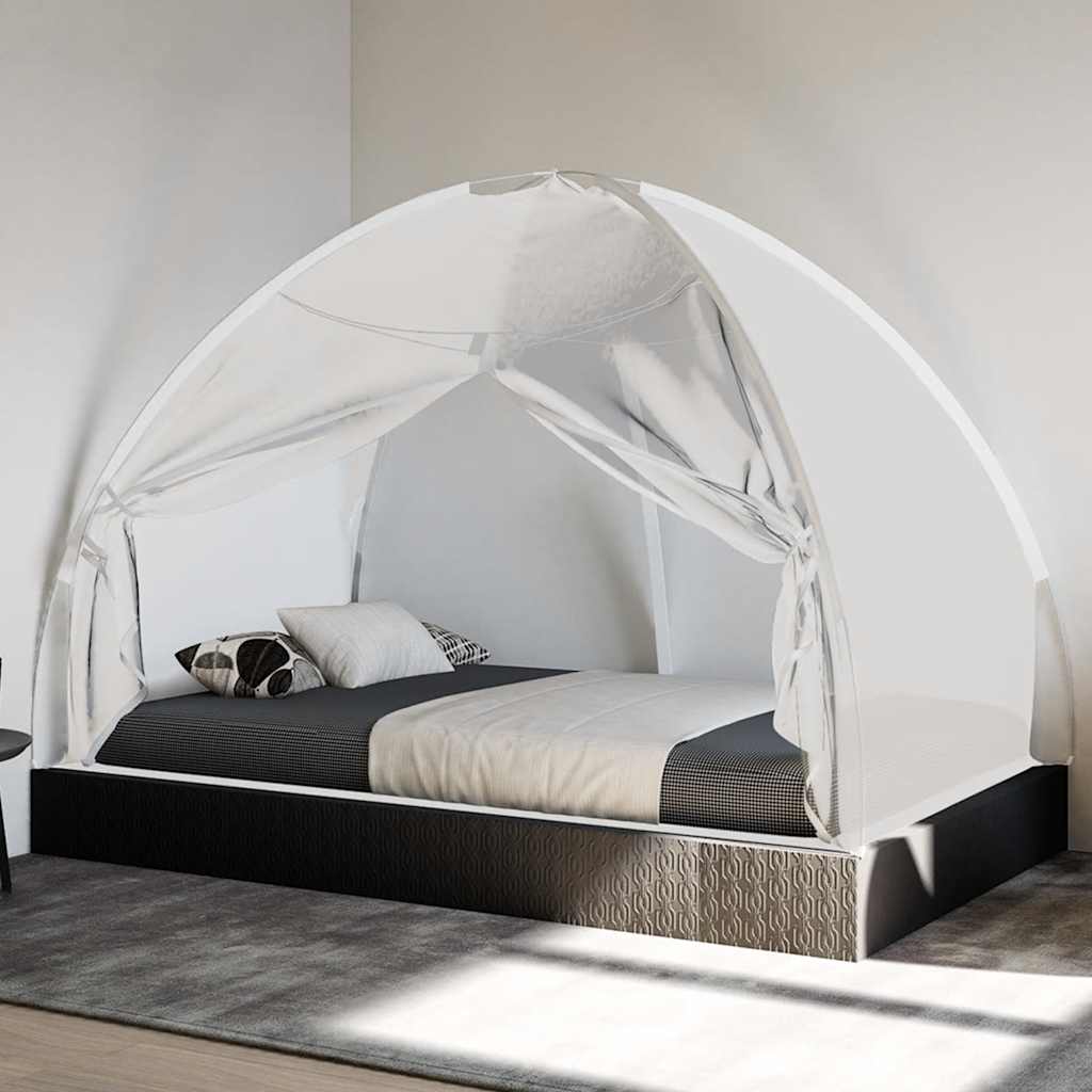 vidaXL Moskito-Netzzelt Mongolisch 220 Mesh Weiß 200x120x130 cm