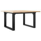 vidaXL Couchtisch O-Gestell 60x60x40cm Massivholz Kiefer und Stahl