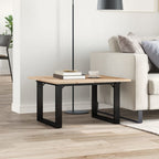 vidaXL Couchtisch O-Gestell 60x60x40cm Massivholz Kiefer und Stahl