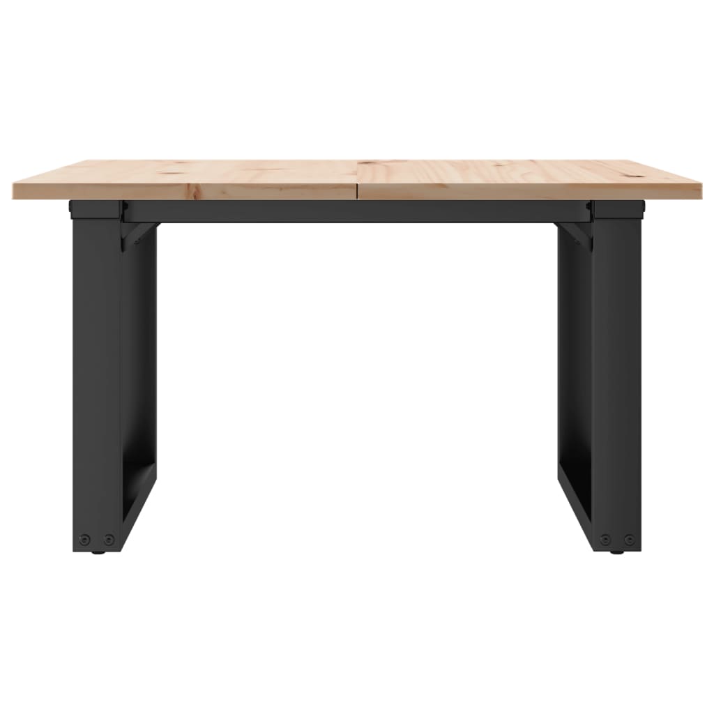 vidaXL Couchtisch O-Gestell 60x60x40cm Massivholz Kiefer und Stahl