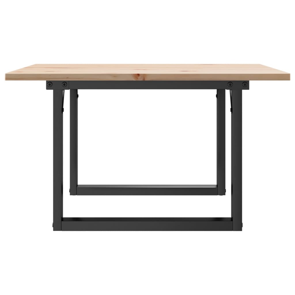 vidaXL Couchtisch O-Gestell 60x60x40cm Massivholz Kiefer und Stahl