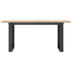 vidaXL Couchtisch O-Gestell 100x50x45 cm Massivholz Kiefer & Stahl
