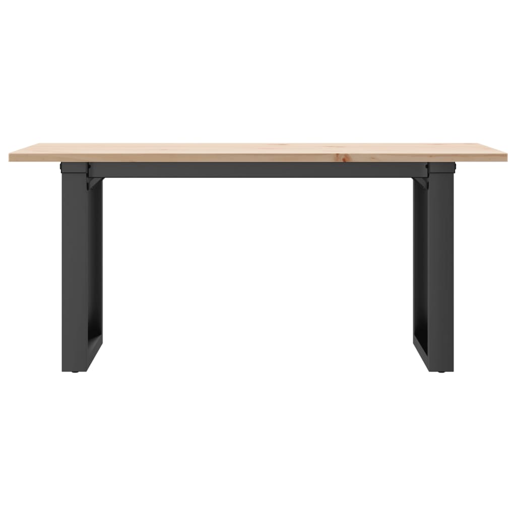 vidaXL Couchtisch O-Gestell 100x50x45 cm Massivholz Kiefer & Stahl