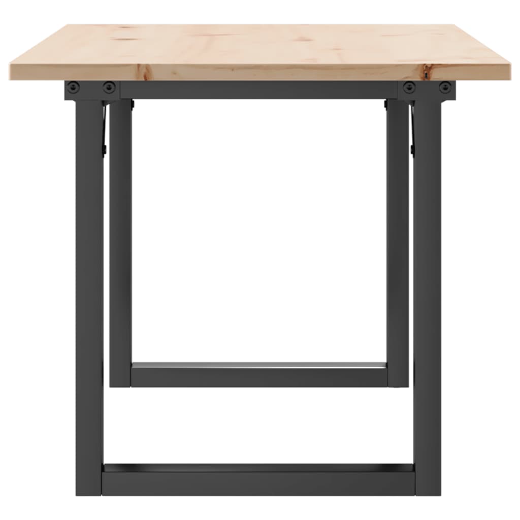 vidaXL Couchtisch O-Gestell 100x50x45 cm Massivholz Kiefer & Stahl