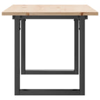vidaXL Couchtisch O-Gestell 100x50x45 cm Massivholz Kiefer & Stahl