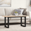 vidaXL Couchtisch O-Gestell 100x50x45 cm Massivholz Kiefer & Stahl