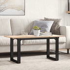 vidaXL Couchtisch O-Gestell 100x50x45 cm Massivholz Kiefer & Stahl