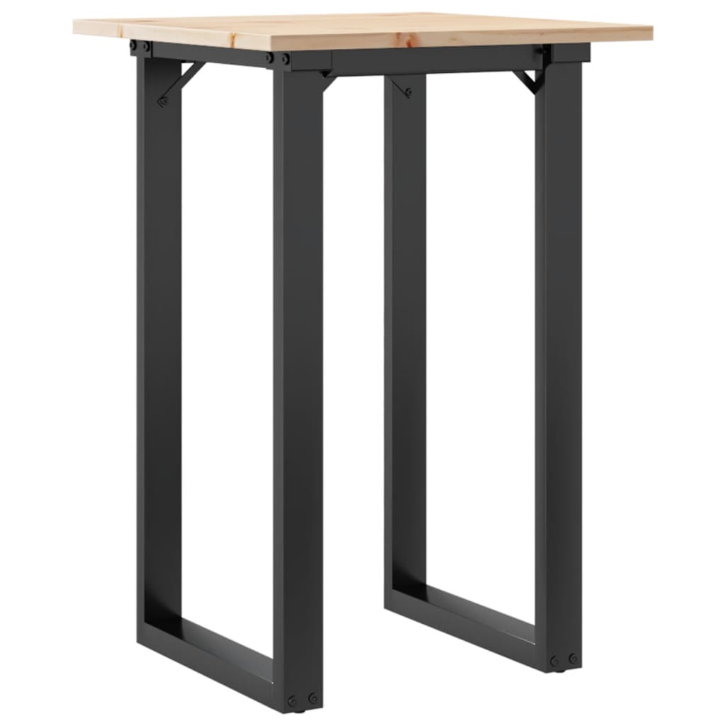 vidaXL Esstisch O-Gestell 50x50x75 cm Massivholz Kiefer und Stahl