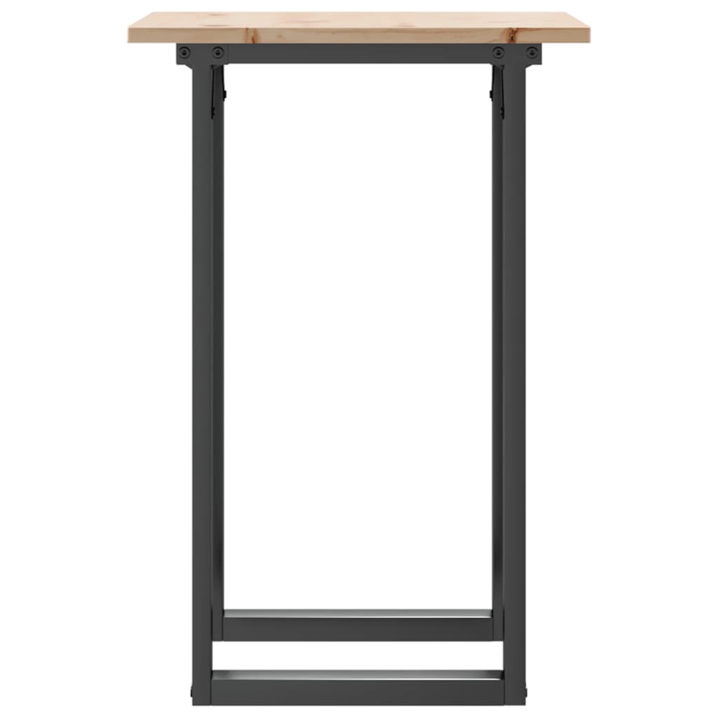 vidaXL Esstisch O-Gestell 50x50x75 cm Massivholz Kiefer und Stahl