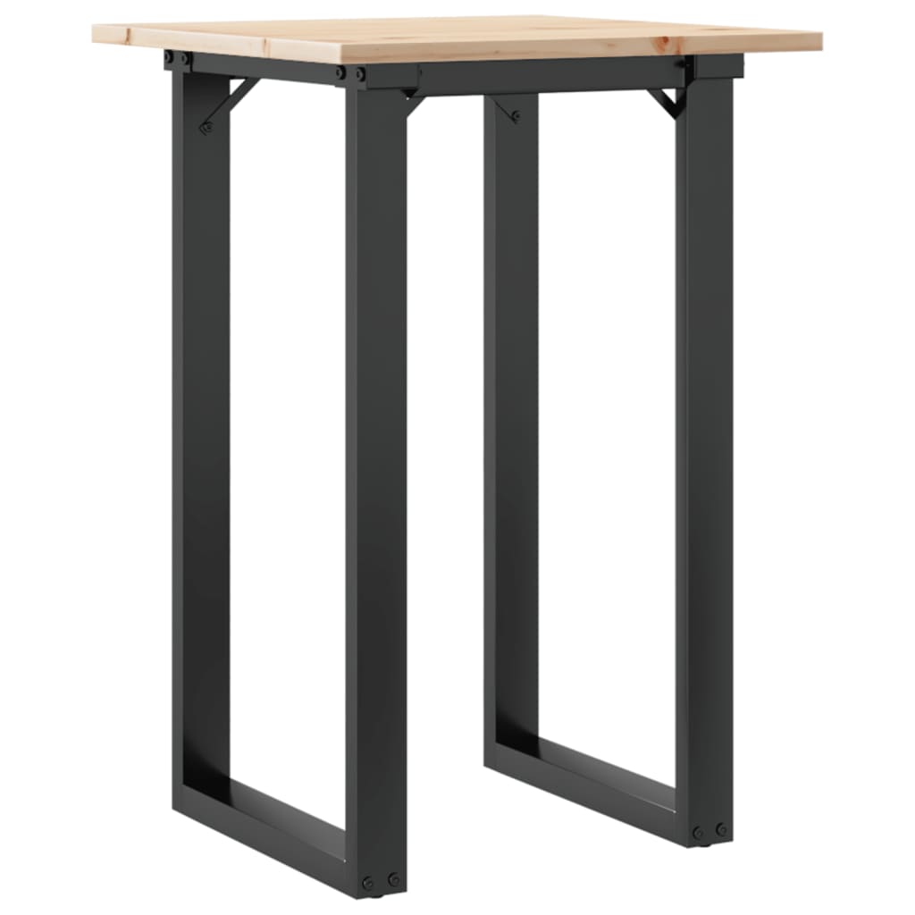 vidaXL Esstisch O-Gestell 50x50x75 cm Massivholz Kiefer und Stahl
