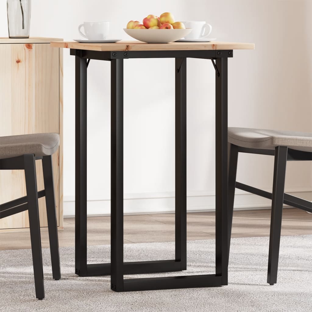 vidaXL Esstisch O-Gestell 50x50x75 cm Massivholz Kiefer und Stahl