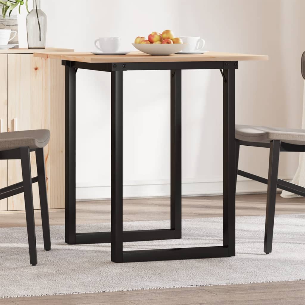 vidaXL Esstisch O-Gestell 50x50x75 cm Massivholz Kiefer und Stahl