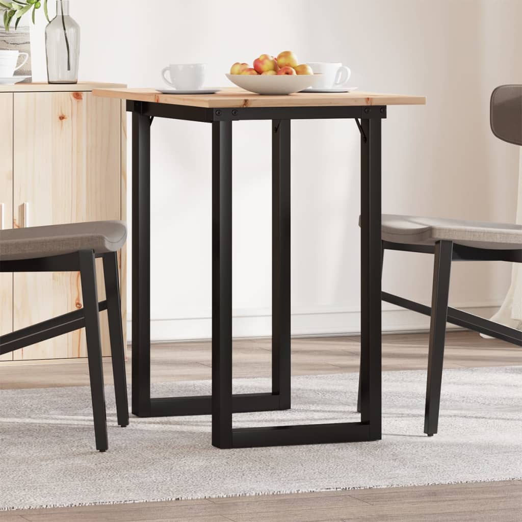 vidaXL Esstisch O-Gestell 50x50x75 cm Massivholz Kiefer und Stahl