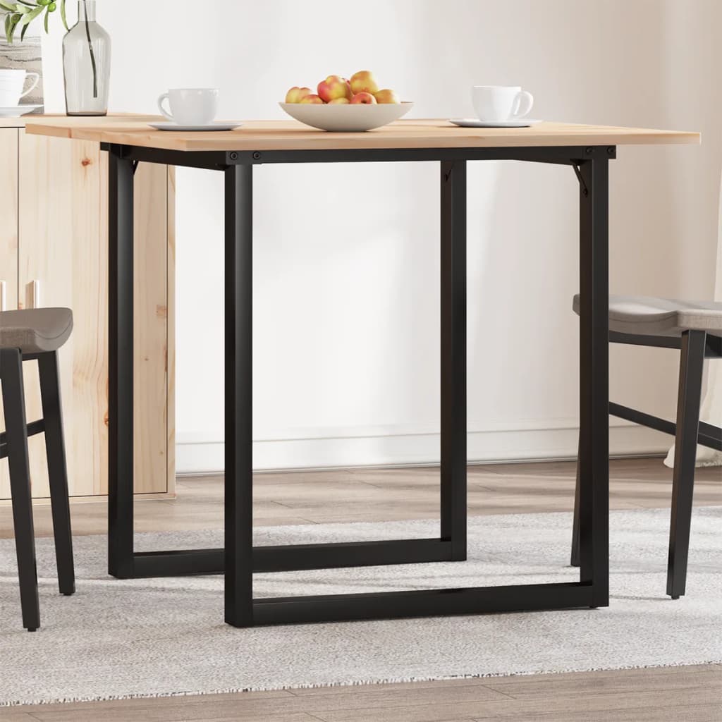 vidaXL Esstisch O-Gestell 50x50x75 cm Massivholz Kiefer und Stahl