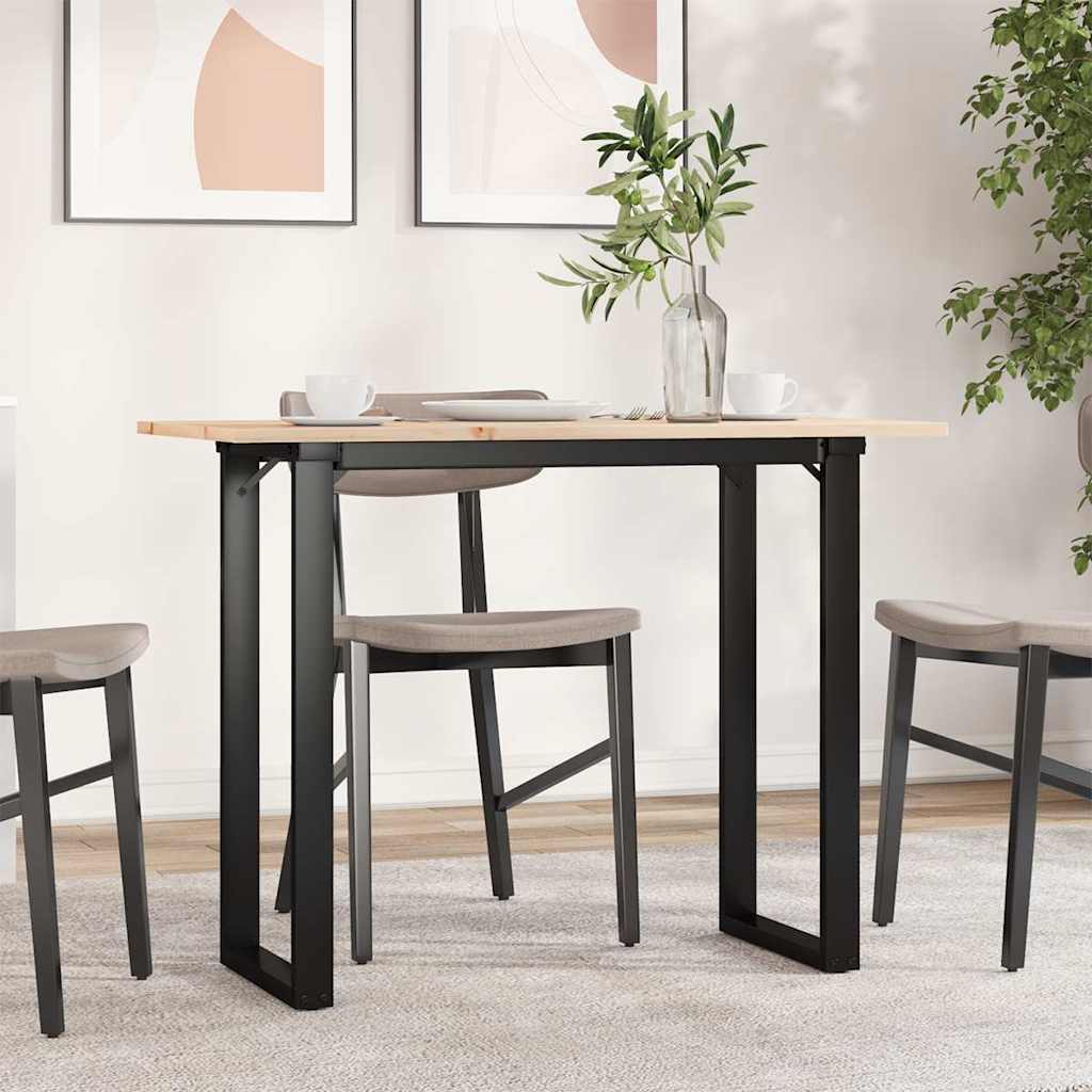 vidaXL Esstisch O-Gestell 50x50x75 cm Massivholz Kiefer und Stahl