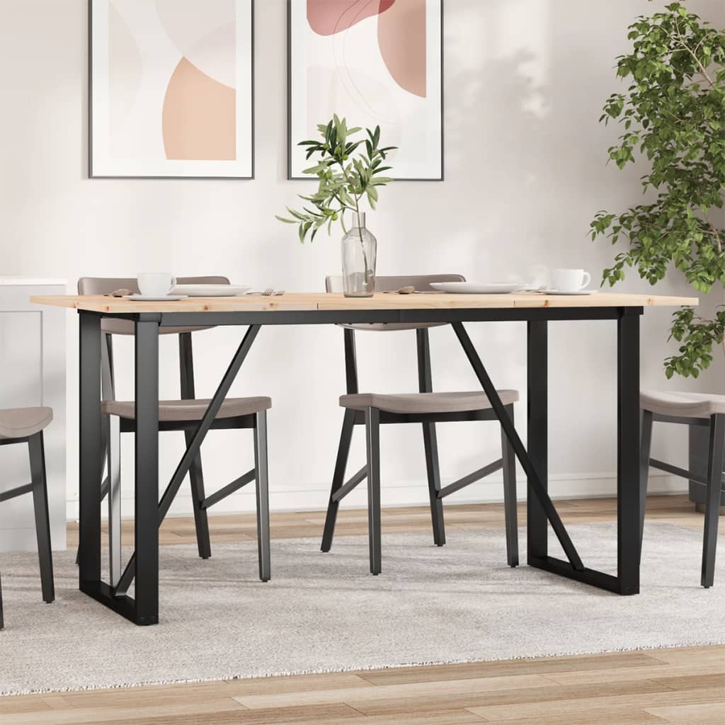 vidaXL Esstisch O-Gestell 50x50x75 cm Massivholz Kiefer und Stahl