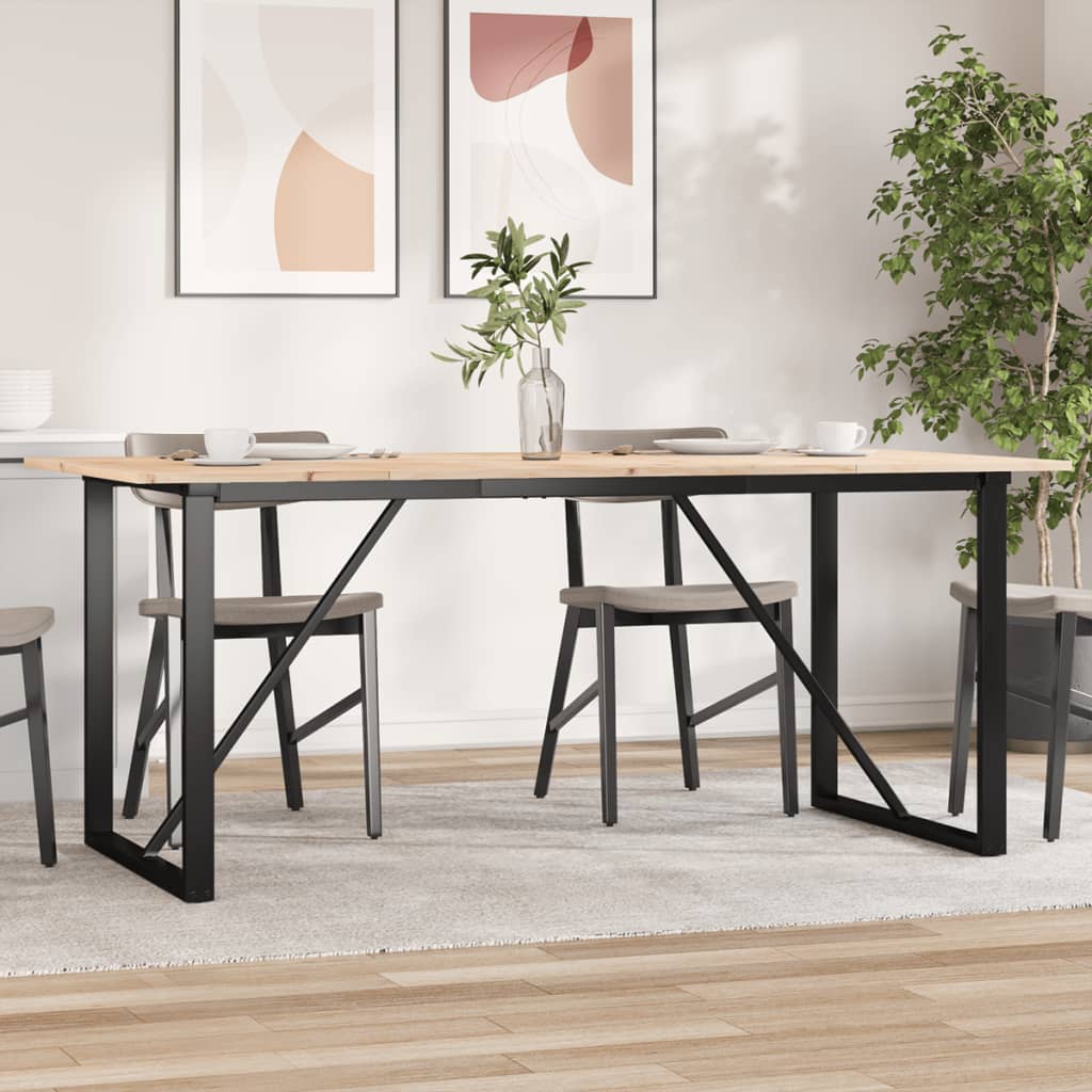 vidaXL Esstisch O-Gestell 50x50x75 cm Massivholz Kiefer und Stahl