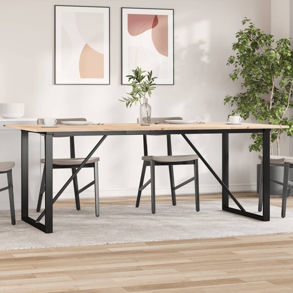 vidaXL Esstisch O-Gestell 50x50x75 cm Massivholz Kiefer und Stahl