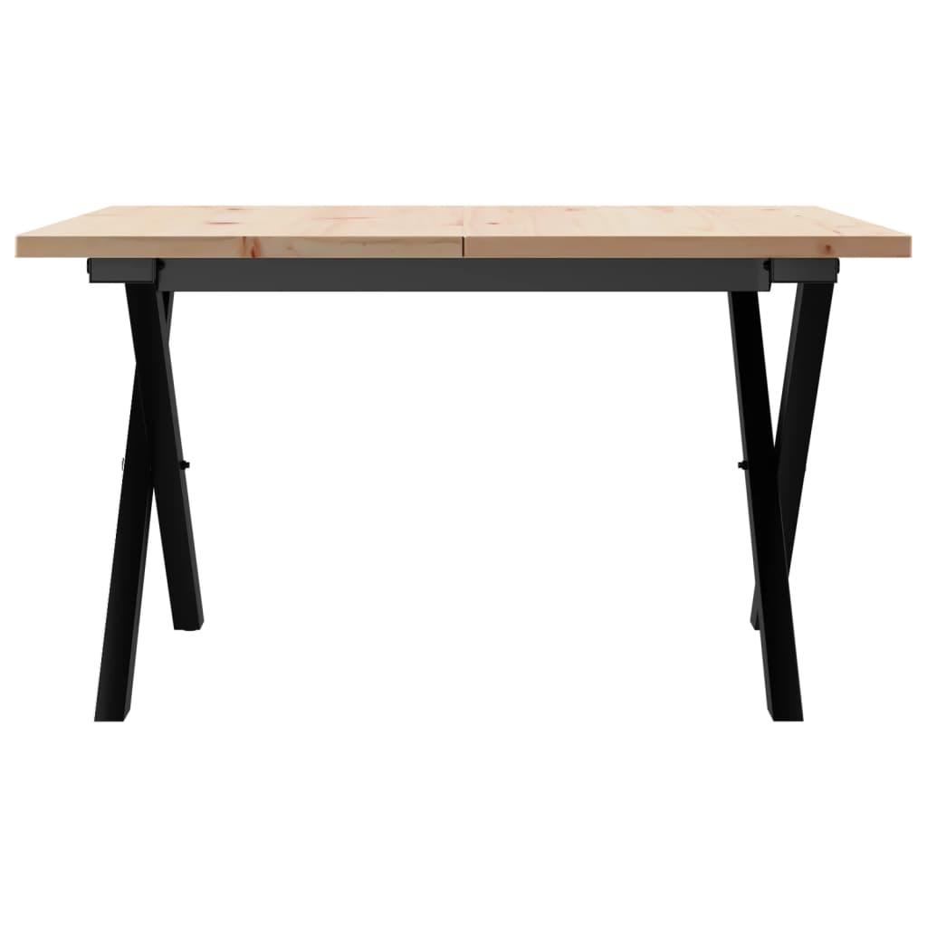 vidaXL Couchtisch X-Gestell 60x60x40cm Massivholz Kiefer und Stahl