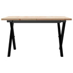 vidaXL Couchtisch X-Gestell 60x60x40cm Massivholz Kiefer und Stahl