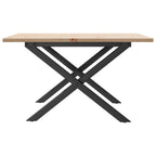 vidaXL Couchtisch X-Gestell 60x60x40cm Massivholz Kiefer und Stahl