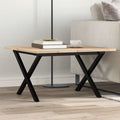 vidaXL Couchtisch X-Gestell 60x60x40cm Massivholz Kiefer und Stahl