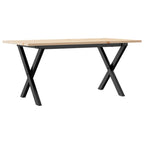 vidaXL Couchtisch X-Gestell 100x50x45 cm Massivholz Kiefer & Stahl