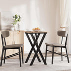 vidaXL Esstisch X-Gestell 50x50x75 cm Massivholz Kiefer und Stahl