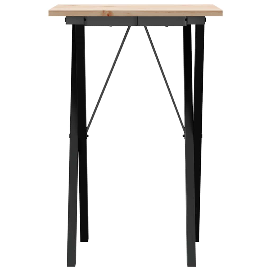 vidaXL Esstisch X-Gestell 50x50x75 cm Massivholz Kiefer und Stahl