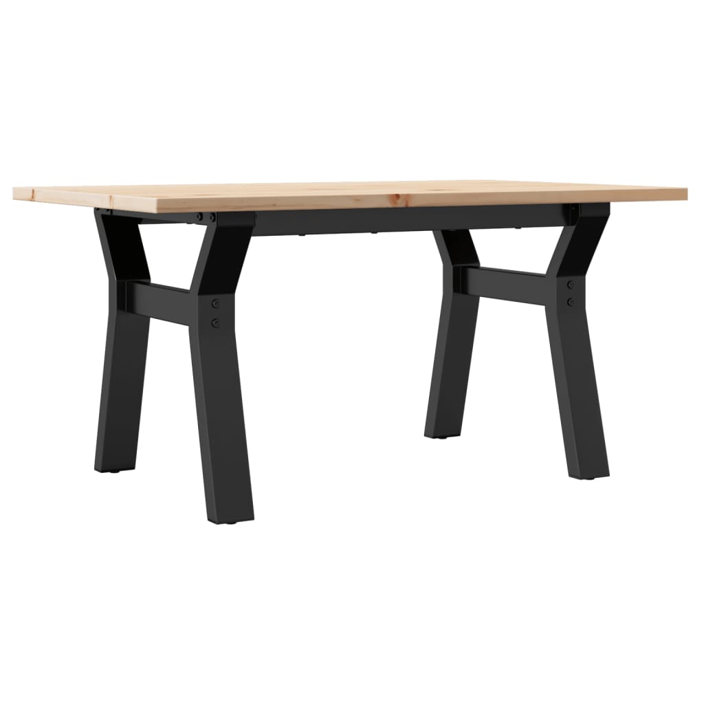 vidaXL Couchtisch Y-Gestell 80x50x40cm Massivholz Kiefer und Stahl