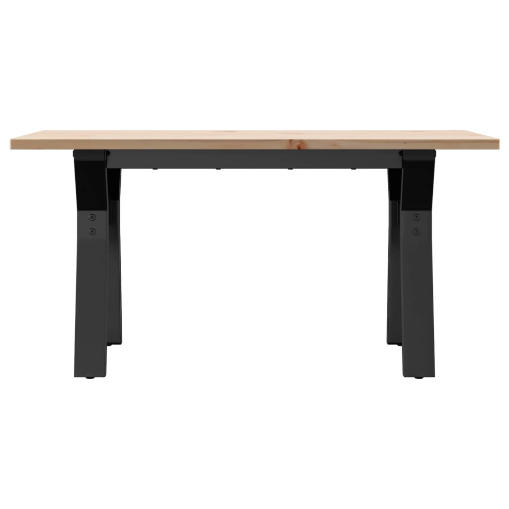 vidaXL Couchtisch Y-Gestell 80x50x40cm Massivholz Kiefer und Stahl