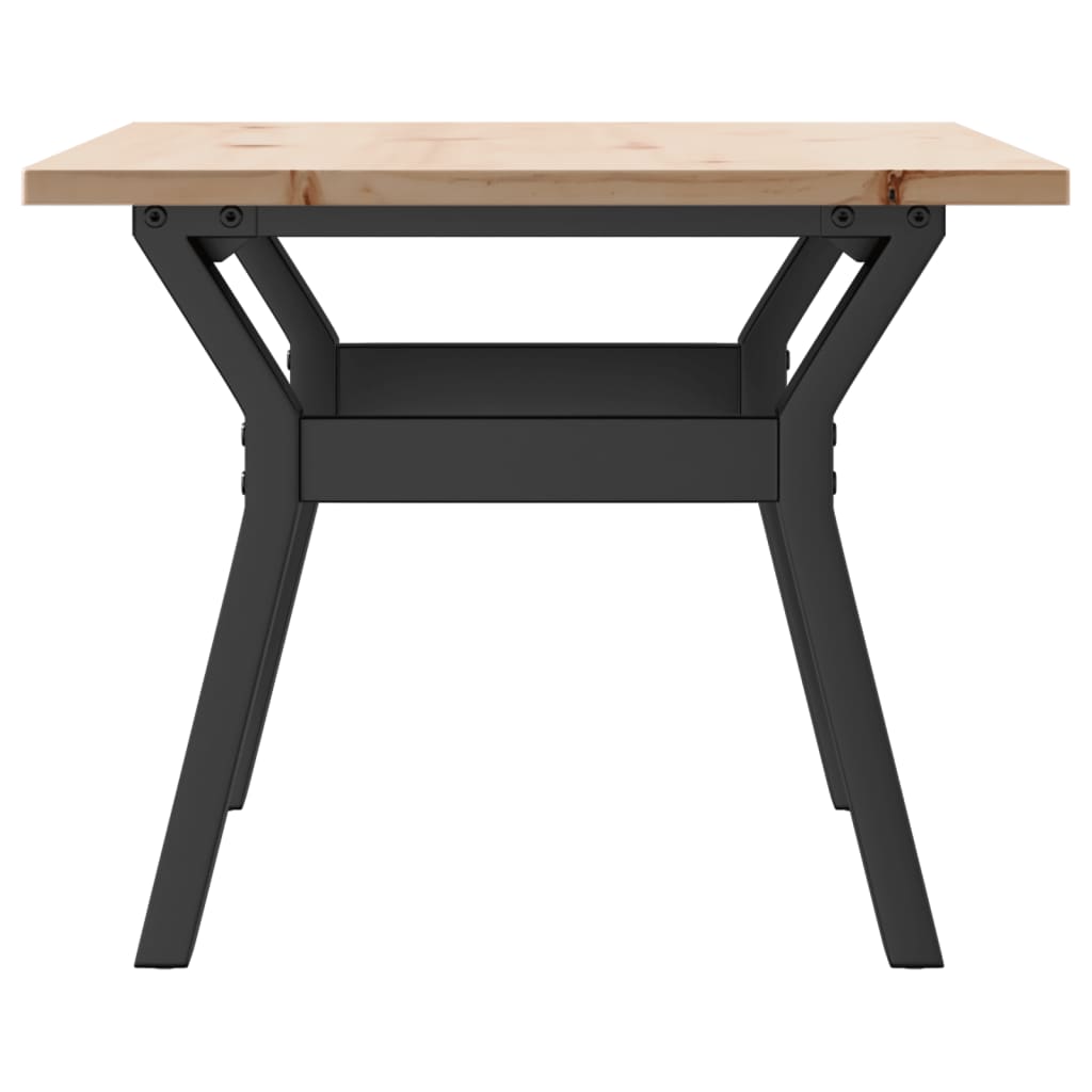 vidaXL Couchtisch Y-Gestell 80x50x40cm Massivholz Kiefer und Stahl