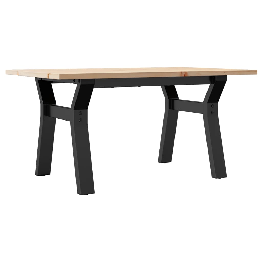 vidaXL Couchtisch Y-Gestell 80x50x40cm Massivholz Kiefer und Stahl