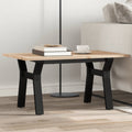 vidaXL Couchtisch Y-Gestell 80x50x40cm Massivholz Kiefer und Stahl