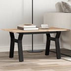 vidaXL Couchtisch Y-Gestell 80x50x40cm Massivholz Kiefer und Stahl
