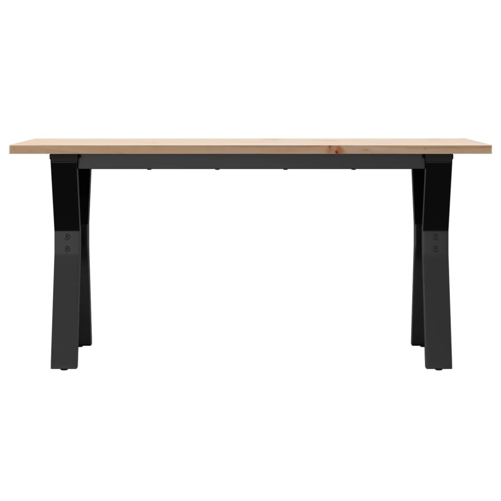 vidaXL Couchtisch Y-Gestell 100x50x45 cm Massivholz Kiefer & Stahl