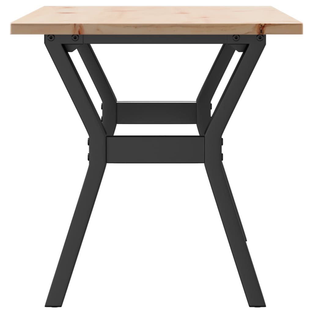 vidaXL Couchtisch Y-Gestell 100x50x45 cm Massivholz Kiefer & Stahl