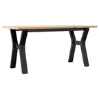 vidaXL Couchtisch Y-Gestell 100x50x45 cm Massivholz Kiefer & Stahl