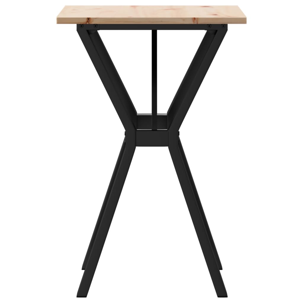 vidaXL Esstisch Y-Gestell 50x50x75 cm Massivholz Kiefer und Stahl