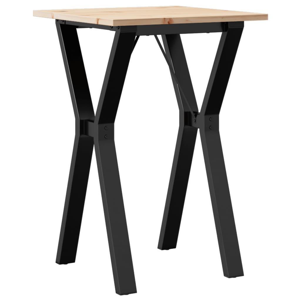vidaXL Esstisch Y-Gestell 50x50x75 cm Massivholz Kiefer und Stahl